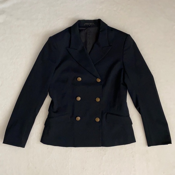 {VTG} Theory | Wool Blend Military Utilitarian Double Breasted Blazer Jacket (8) - Picture 17 of 17
